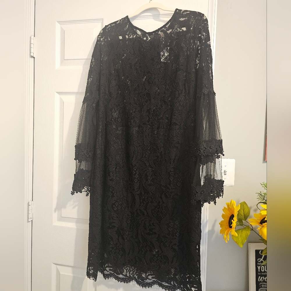 MadRag NWT Women's Black Lace Cocktail Dress Sz XL - Picture 2 of 16